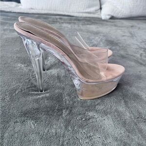 Elegant Pink and Clear Women's Heels